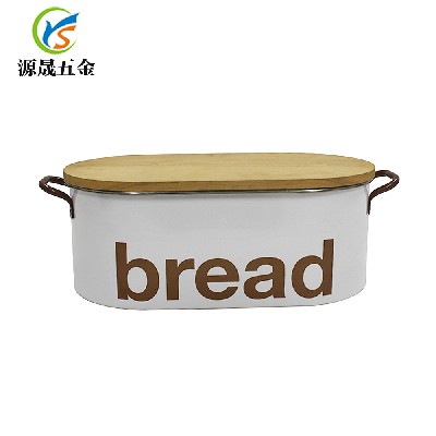 厂家定制木盖面包箱椭圆形欧式加厚镀锌铁皮喷粉白色面包箱
