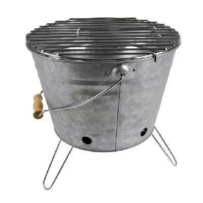 Galvanized portable BBQ grill