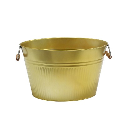 Party Galvanized tub with wooden handle