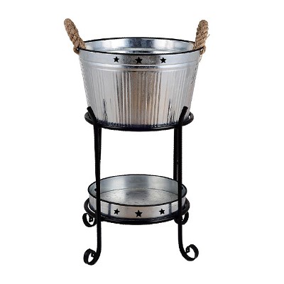 Galvanized Party Tub With Stand for Holding Beer Wine Champagne or Any Beverage