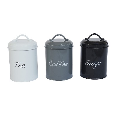 Vintage Metal tea coffee sugar canisters