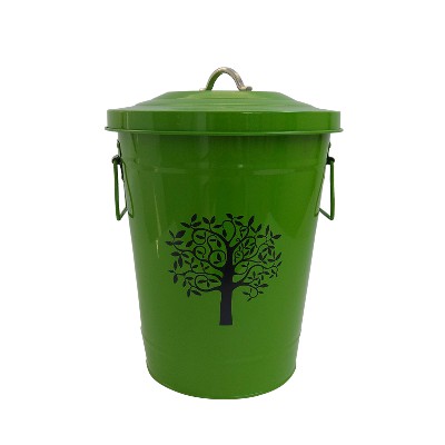 High quality home garden green galvanized metal trash containers