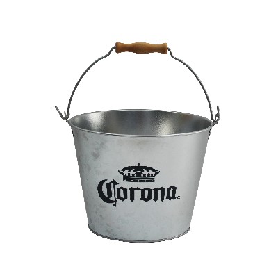 Corona Extra - Galvanized Metal Beer Bottle Ice Bucket with Handle