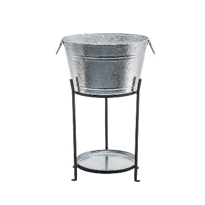 Superior Construction Galvanized Metal Party drinks cooler with stand and Tray