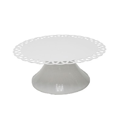 White metal iron round Cupcake Stand for Parties with flower edge decor