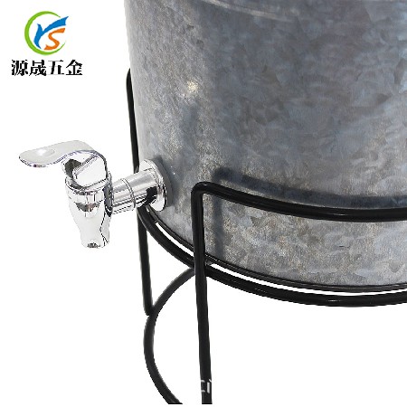 定制带水龙头冰桶配冰桶支架圆形金属冰桶带盖铁皮冰桶饮料冰桶