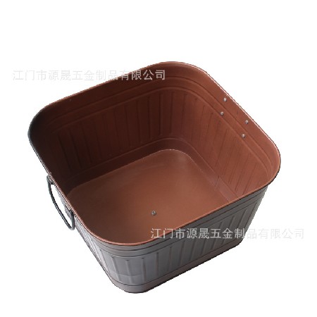 厂家定制冰桶 创意美式镀锌铁皮铜色复古方形冰桶
