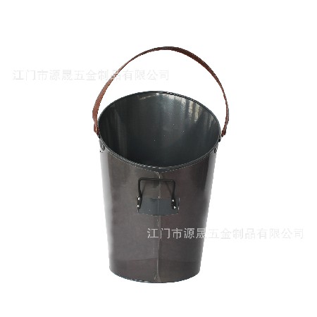 厂家定制家具五金耐高温皮拉手碳桶圆形斜口桶镀锌铁皮制品点炭桶