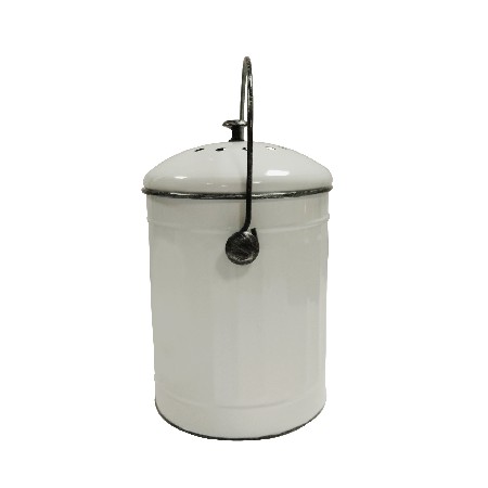 外贸铁制厨余桶圆形铁垃圾桶镀锌铁制白色圆形家用加厚厨余垃圾桶