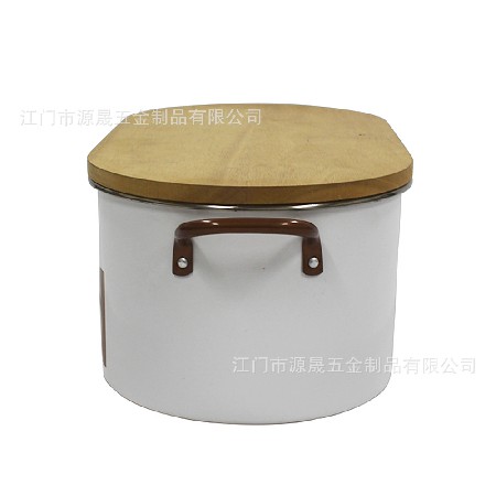 厂家定制木盖面包箱椭圆形欧式加厚镀锌铁皮喷粉白色面包箱