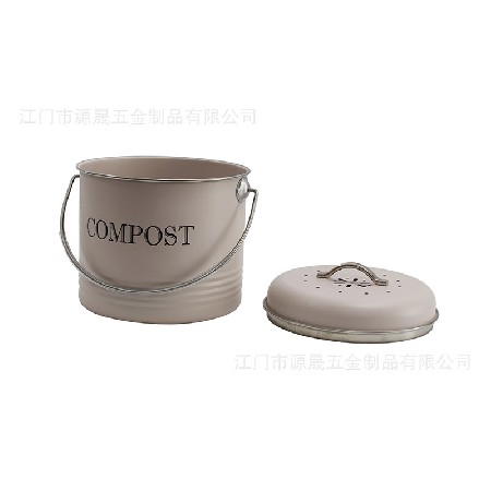 定制compost bin厨余堆肥桶带盖圆形家用厨房配过滤棉厨余垃圾桶