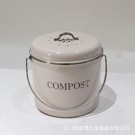 定制亚马逊厨余收纳垃圾桶 compost bin镀锌铁金属家用厨房垃圾桶