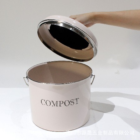 定制亚马逊厨余收纳垃圾桶 compost bin镀锌铁金属家用厨房垃圾桶