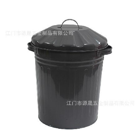 厂家定制家用垃圾桶 12L外贸厨房带盖镀锌铁质垃圾桶  金属垃圾桶