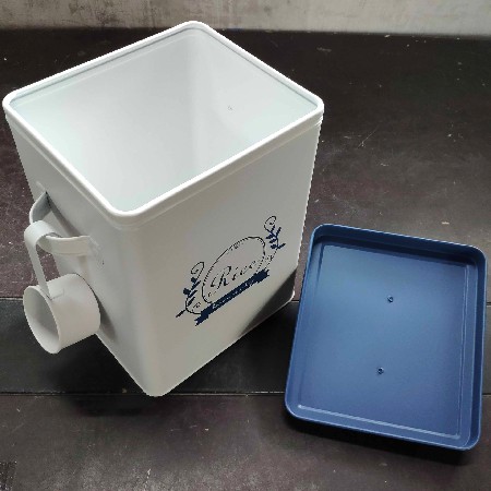厂家定制储米箱 美式喷粉镀锌铁皮金属洗衣粉面粉密封储物桶 米桶