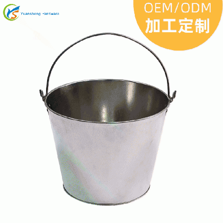 厂家定制金属桶 手提美式圆形金属白铁皮铁桶定制花园铁皮桶