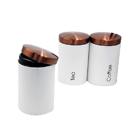 厂家定制亚马逊茶叶咖啡罐 圆形镀锌铁皮密封储物罐  厨房储物罐