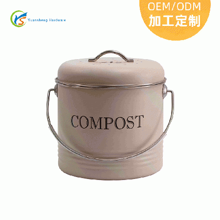 定制compost bin厨余堆肥桶带盖圆形家用厨房配过滤棉厨余垃圾桶