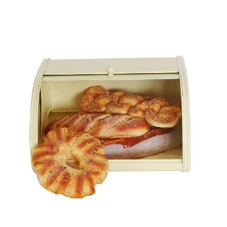 Metal Home Vintage Countertop Bread Storage Bin Rolltop Bread Boxes for Kitchen Food Storage