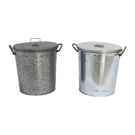Home Hot Sale Galvanized Metal Trash Can With Lid