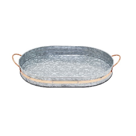 Factory wholesale oval galvanized tray with copper