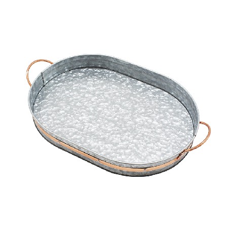 Factory wholesale oval galvanized tray with copper