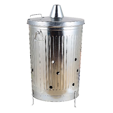 FSC &amp; BSCI approved manufacturer 100L Galvanized garden burning wood rubbish leaves incinerator bin