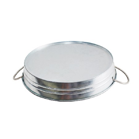 Round Galvanized Metal food tray with handles