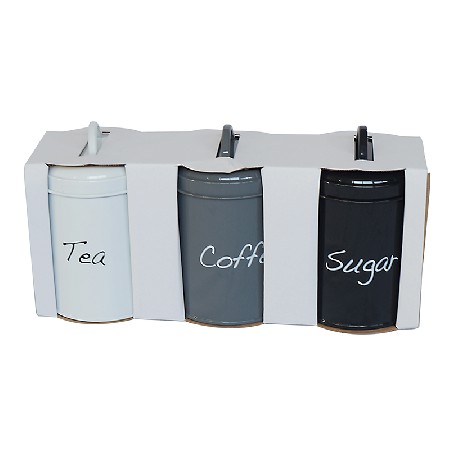 Vintage Metal tea coffee sugar canisters