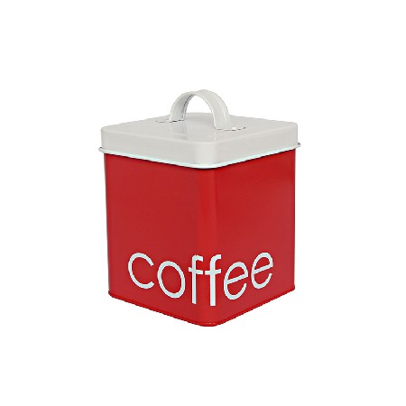 Metal square tea coffee sugar kitchen container set