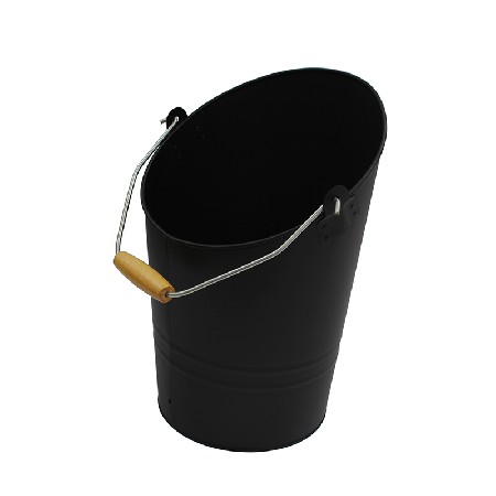 Black Fireplace Metal Hot Ash Bucket with Lid