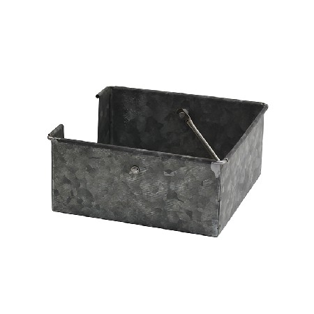 Rustic Dark Silver Galvanized Metal Table Top Paper Napkin Holder for Dining Table and Kitchen