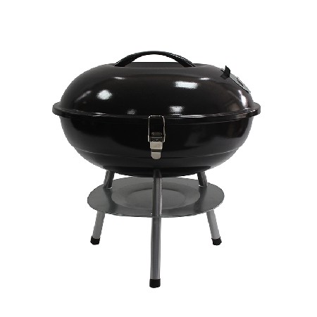Black Power Coated Metal 17.. Kettle Charcoal Grill