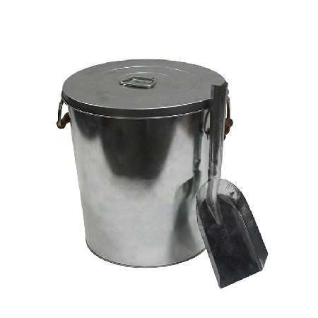 Galvanized Steel Fireproof Fireside Ash Bucket with Handles and Lid