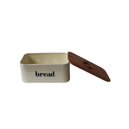 Cream White Vintage Metal Kitchen Storage Tin Canister Bread box