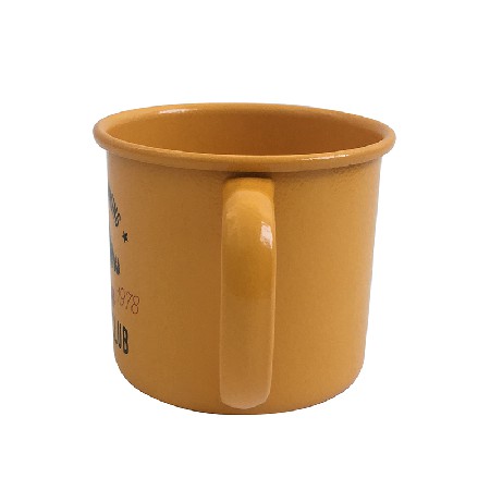 Yellow Outdoor indoor use custom printed Metal Enamel Coffee Mug