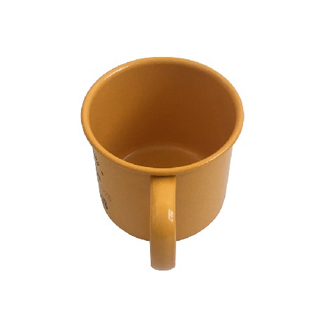 Yellow Outdoor indoor use custom printed Metal Enamel Coffee Mug