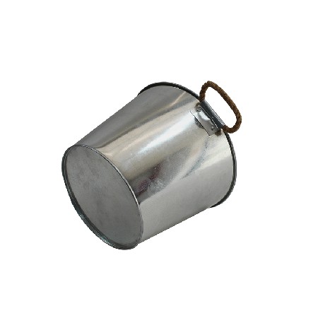 Custom Silk logo printed Galvanized Metal Ice Bucket for Drinks with Rope Handles