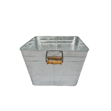 Galvanized Steel with Sturdy Handles on 2 sides for easy Carrying Square Tub
