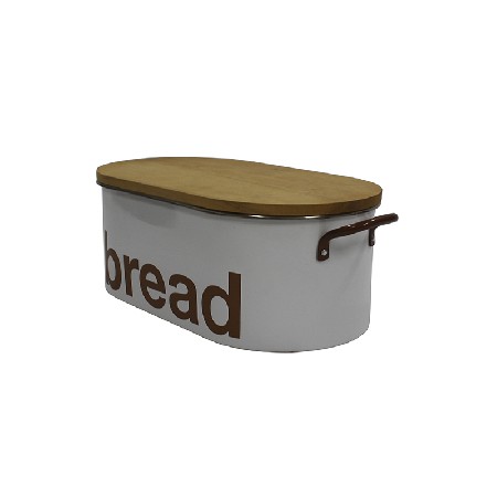 Metal Bread Bin With Bamboo Lid