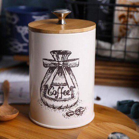 Metal Iron 3-Piece Vintage Retro Food Storage Coffee Sugar Tea Kitchen Canister With Lid