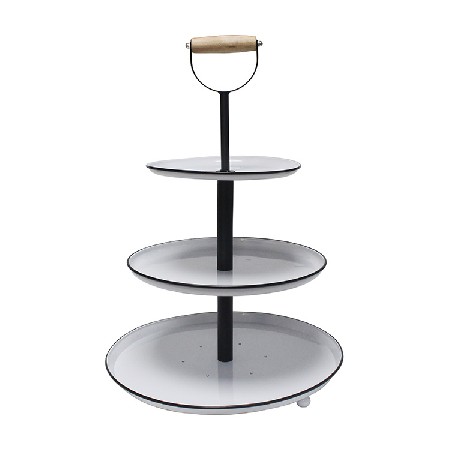 Party supplies decoration white metal 3 tier wedding cake stand set for sale