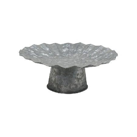 Round in Flower Shape Galvanized Cake Stand Cupcake Serving Tray