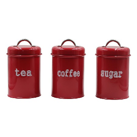 Kitchen Canister Set  3-Piece Coffee Sugar and Tea Storage Container Jars