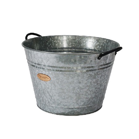 Home Galvanized Iron Steel Round Holds Soda Beer Wine and Champagne Party Beverage Tub