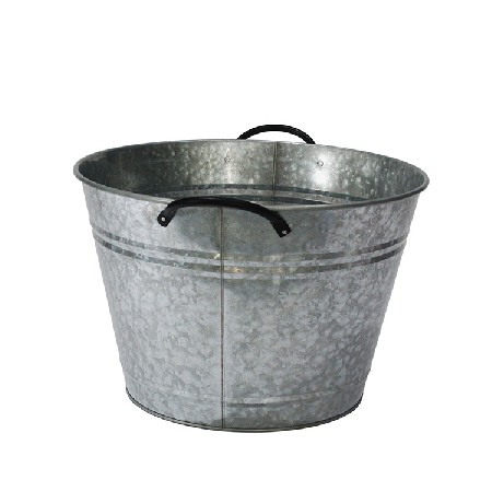 Home Galvanized Iron Steel Round Holds Soda Beer Wine and Champagne Party Beverage Tub