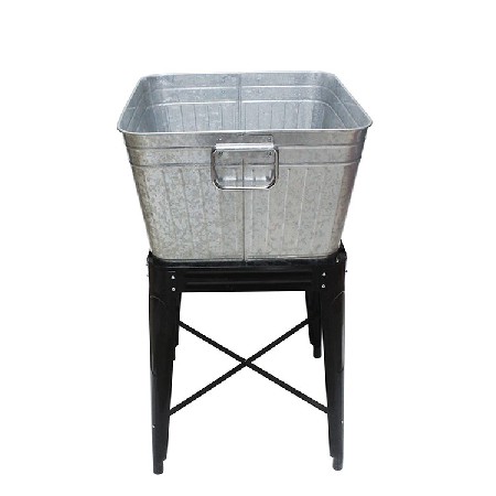 17 Gallon Metal Galvanized Cold Drink Beverage Party Tub With Stand