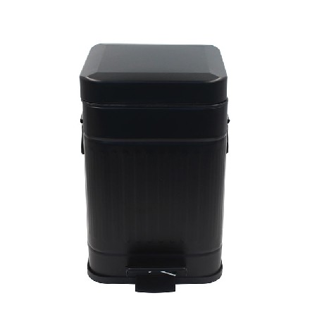 Zinc plated metal Pedal Bin Large Garbage Can with a removable plastic container