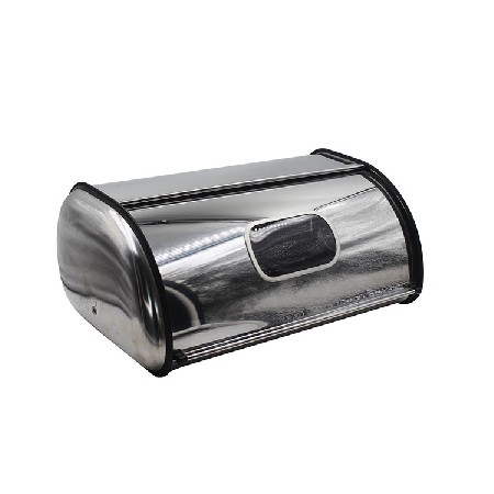 Bread Box for Kitchen Counter Matte Stainless Steel Bread Storage Bin Container with Roll up Lid