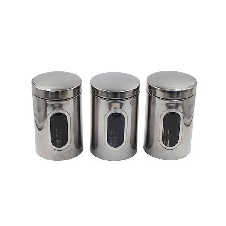 Stainless Steel Kitchen bread Sugar Food Tea Coffee Candy Storage Canister with Transparent Windows